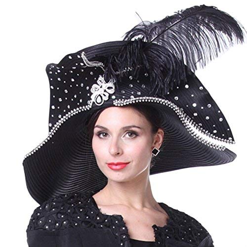 Kueeni Women Church Hats Couture Hats For Special Occasion Special Hats Black