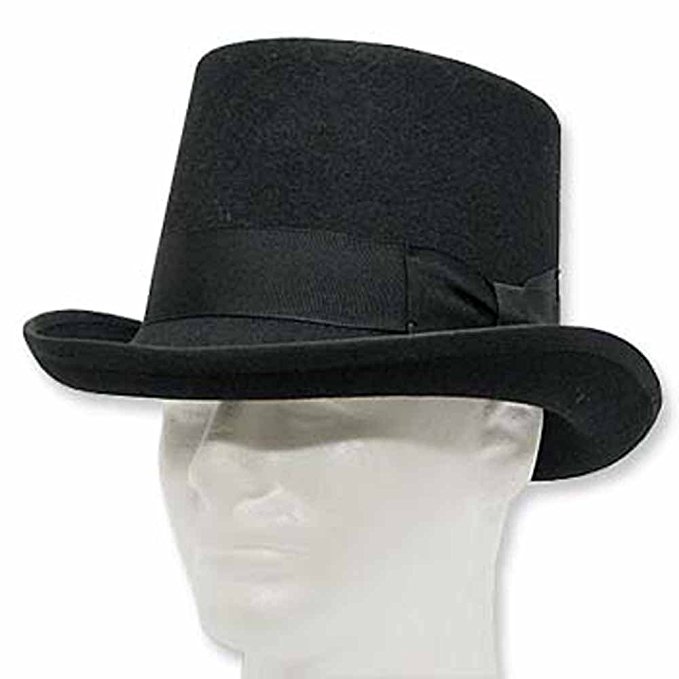 BUTTON VICTORIAN Mad Hatter Tall Top Hat Wool Felt Dress