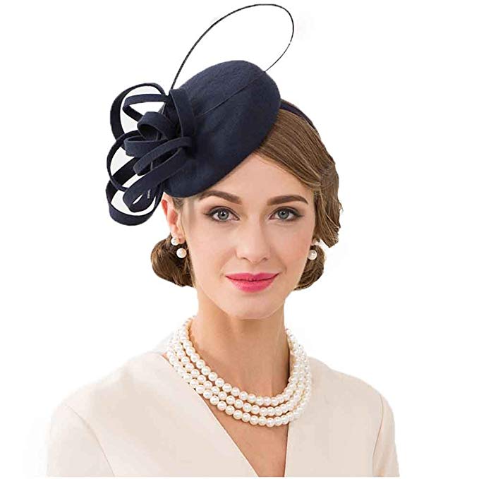 England Fascinator Pillbox Hat for Wool Weddings Fedoras Women Cocktail Church Hats