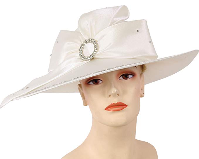 Ms Divine Women's Satin Year Round Church Dress Formal Hats #HL56