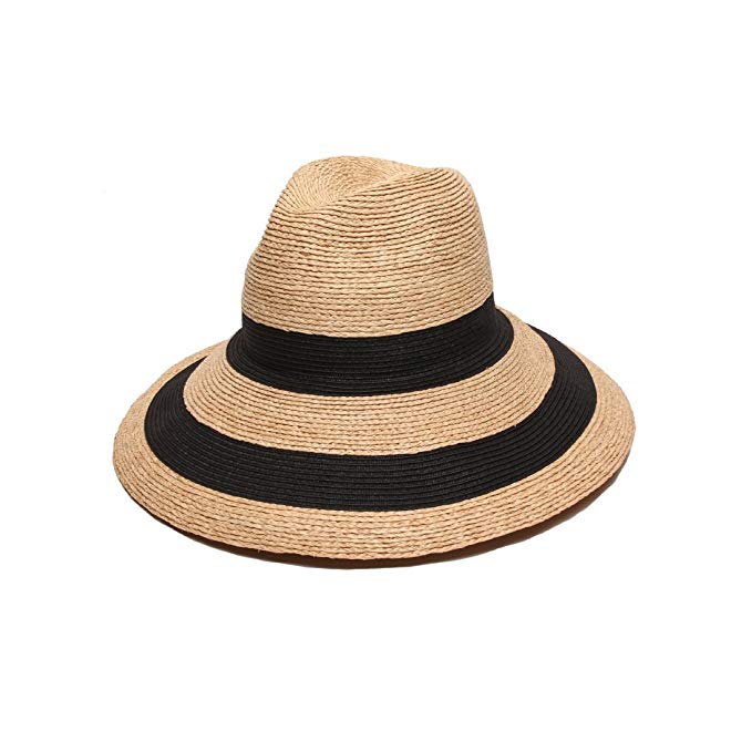 Gottex Women's Newport Raffia/Toyo Fedora Sun Hat, Rated UPF 50+ for Max Sun Protection