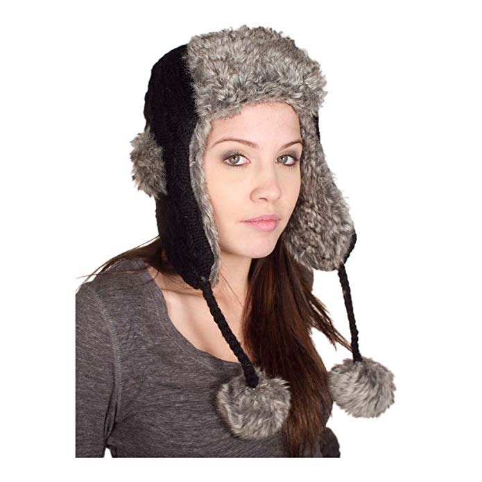 Nirvanna Designs Cable Knit Russian Hat - hats apparel