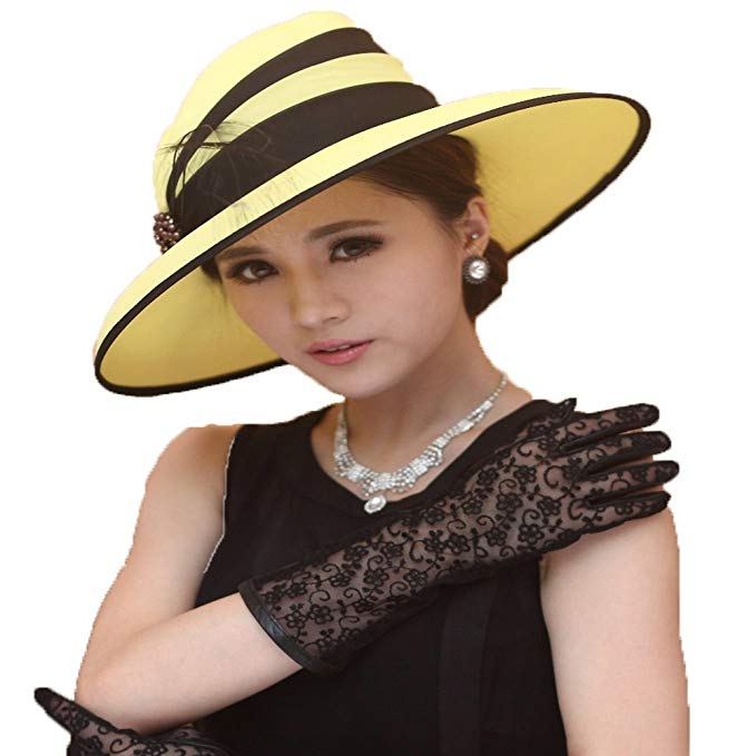 June's Young Women Hat Formal Hats Big Church Dress Hat Wide Brim