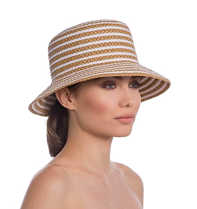 Eric Javits Luxury Fashion Designer Women's Headwear Hat - Braid Dame - White Mix