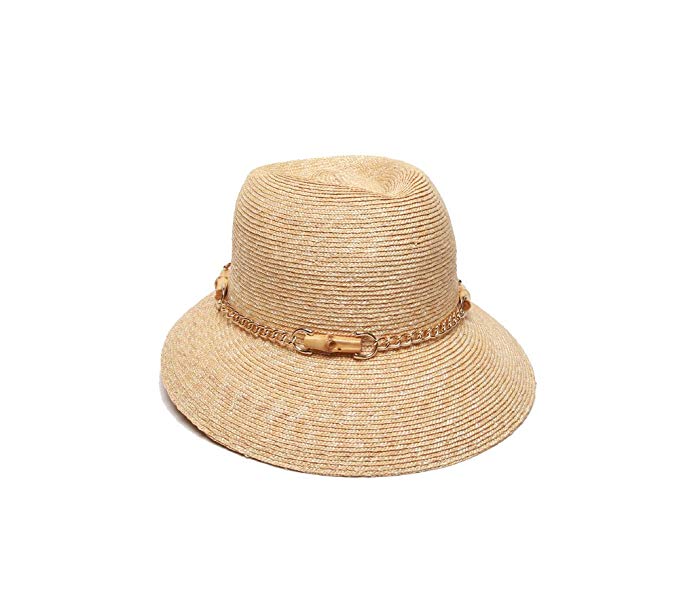 Gottex Women's Vivienne Fine Milan Straw Packable Sun Hat, Rated UPF 50+ for Max Sun Protection