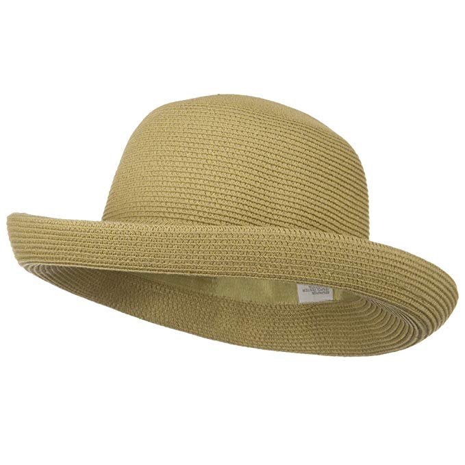Jeanne Simmons UPF 50+ Cotton Paper Braid Med Kettle Brim Hat - Tan