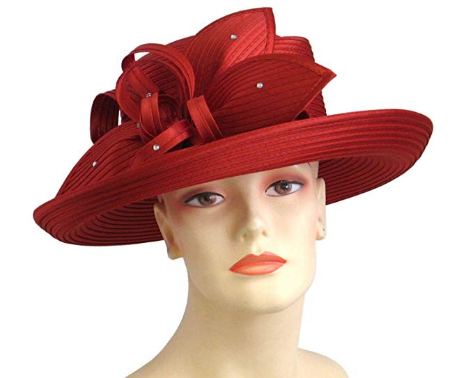 Ms Divine Women's Satin Ribbon Year Round Church Derby Dress Hats #HL26