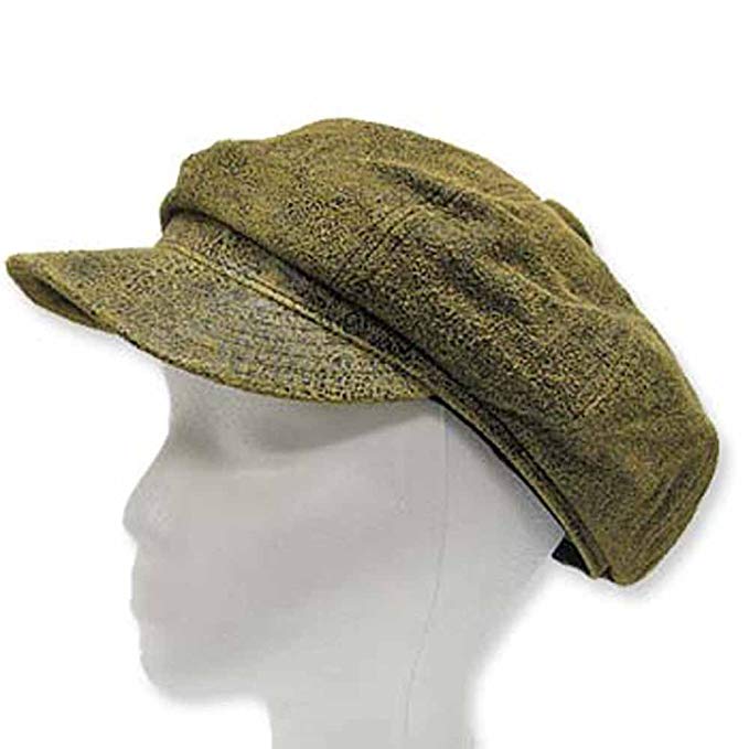 Ultrafino ENGLISH NEWSBOY ANTIQUE Leather Ivy Cap Hat