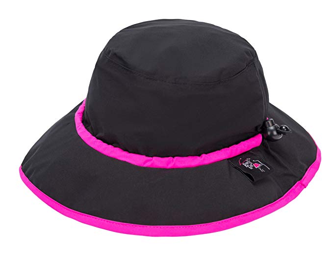 Rain Girl Golf Women's Rain Hat Black with Pink Trim