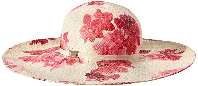 Calvin Klein Women's Lily Floral Straw Sun Hat