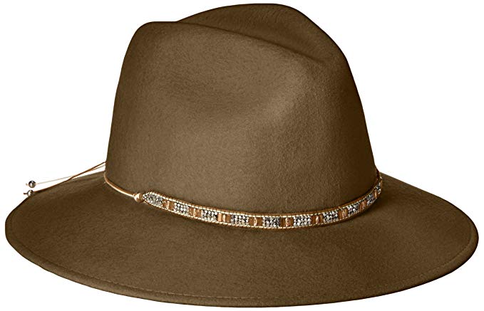 Gottex Women's Moonlight Wool Felt Sun Hat w/Jewel Trim, Rated UPF 50+ for Max Sun Protection