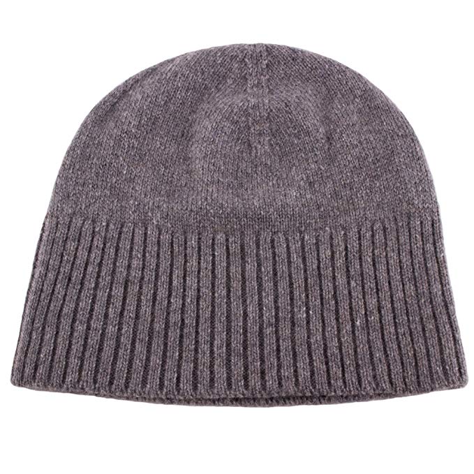 Love Cashmere Women's 100% Cashmere Ski Beanie Hat - Light Gray - Handmade in Scotland by RRP 130