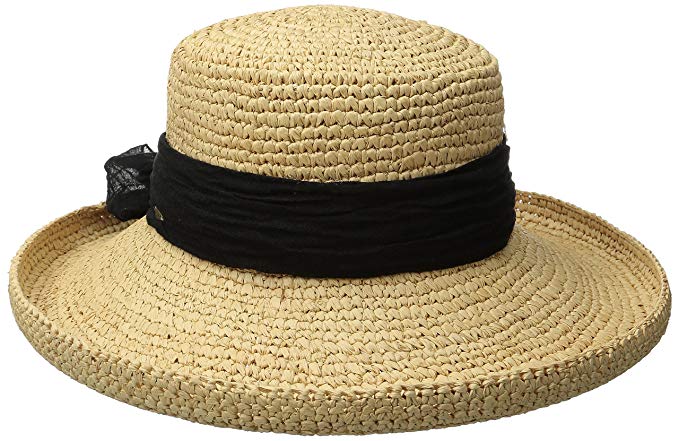 SCALA Women's Crocheted Raffia Kettle Hat