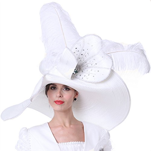 Kueeni Women Church Hats Outfits Hat Wedding White With Suits Available