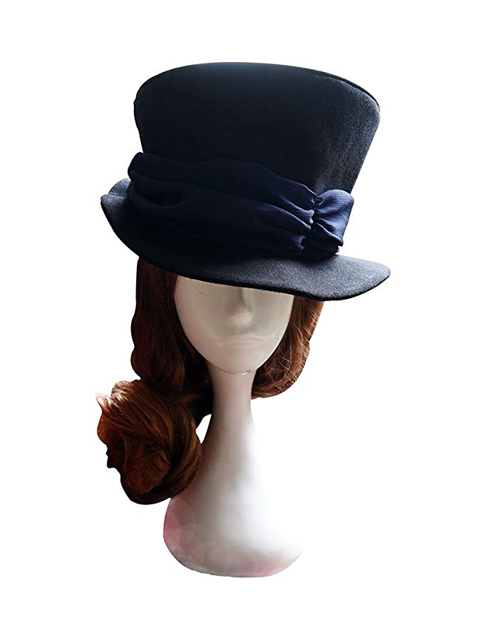 Vintage Top Hat Bias Hat Sash Set Designer Fashion Elegant Gothic Dandy