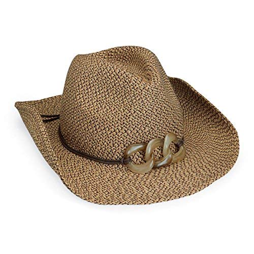 Wallaroo Hat Company Women's Sierra Sun Hat - 100% Paper Braid Cowboy Hat - UPF50+