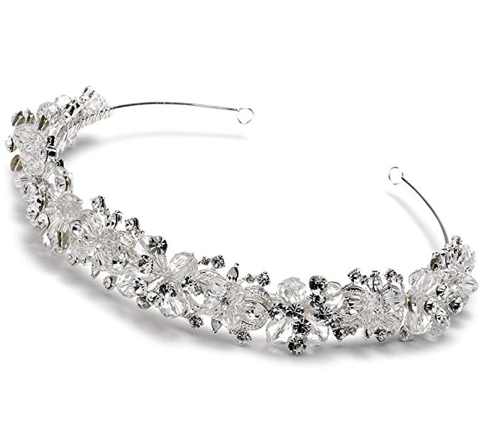 USABride Swarovski Crystal & Rhinestone Cluster Bridal Headband Wedding Tiara 3069