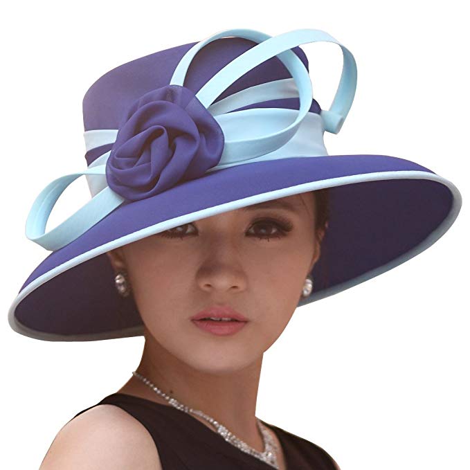 June's Young Hats Women Hats Formal Hats Summer Hat Flower Two Colors