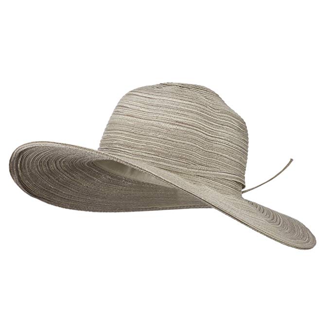 UPF 40+ Poly Braid 4 Inch Flat Brim Hat - Silver W32S16E