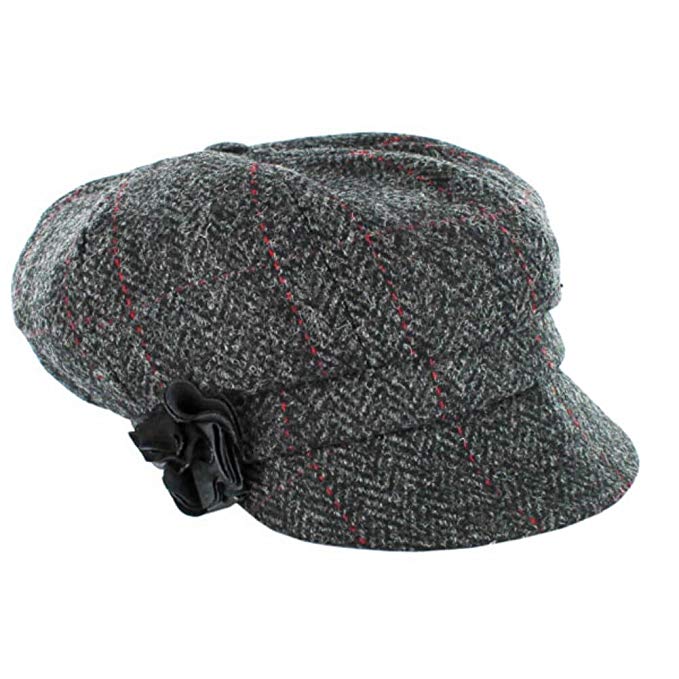 Ladies Newsboy Cap - One Size, Gray