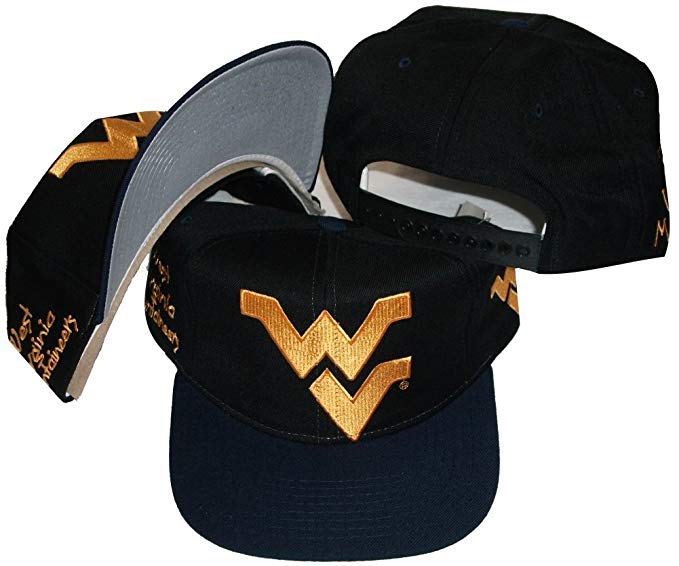 Logo 7 West Virginia Mountaineers Black/Blue Two Tone Plastic Snapback Adjustable Plastic Snap Back Hat/Cap