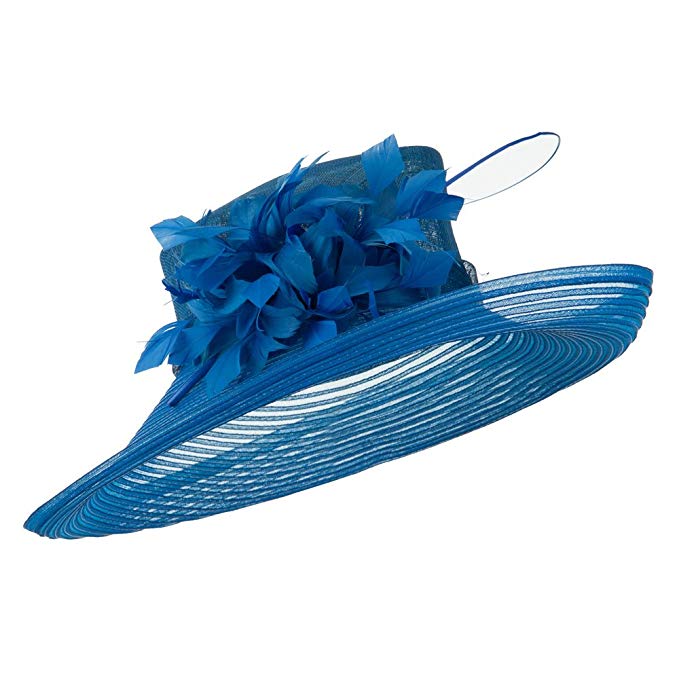 Fashion Sinamay Hat with Crin - Blue