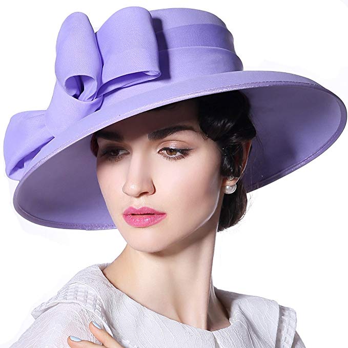 June's Young Women Hat Sun Hat Organza Fashion Hat Purple