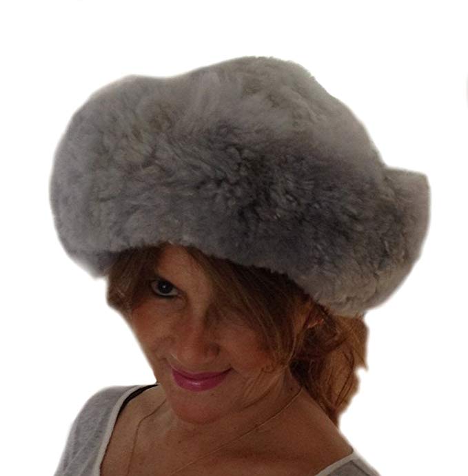 Alpakaandmore Womens Baby Alpaca Wide Brim Fur Mongolian Hat Satin Lined Russian Hat