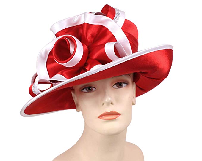 Ms Divine Women's Satin Year Round Church Dress Formal Hats #HL47