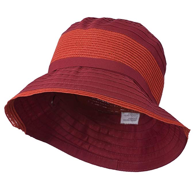 UPF 50+ Women's Bucket Shaped Hat - Red Orange W12S50E