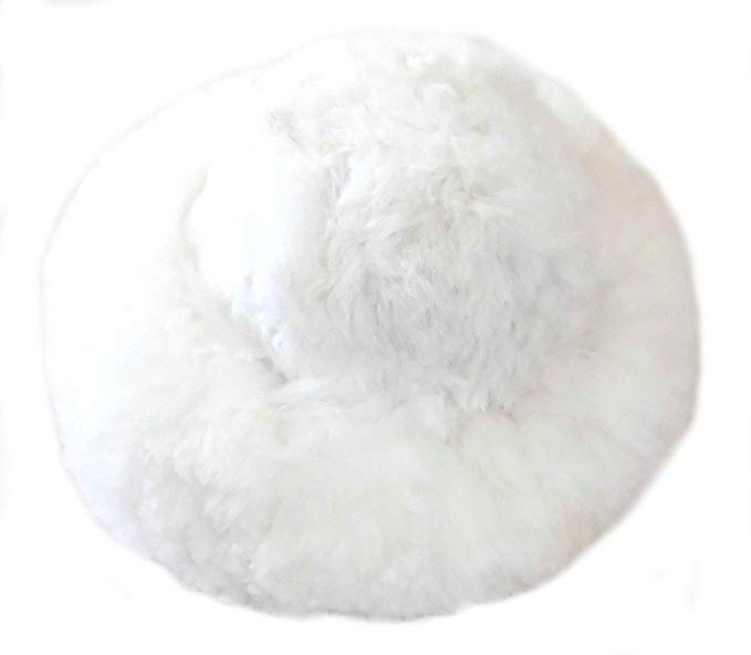 Alpakaandmore Womens White Baby Alpaca Fur Mongolian Hat Satin Lined Russian Hat