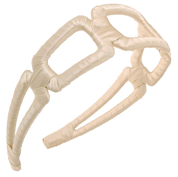 L. Erickson USA Italian Links Headband - Silk Charmeuse Cream