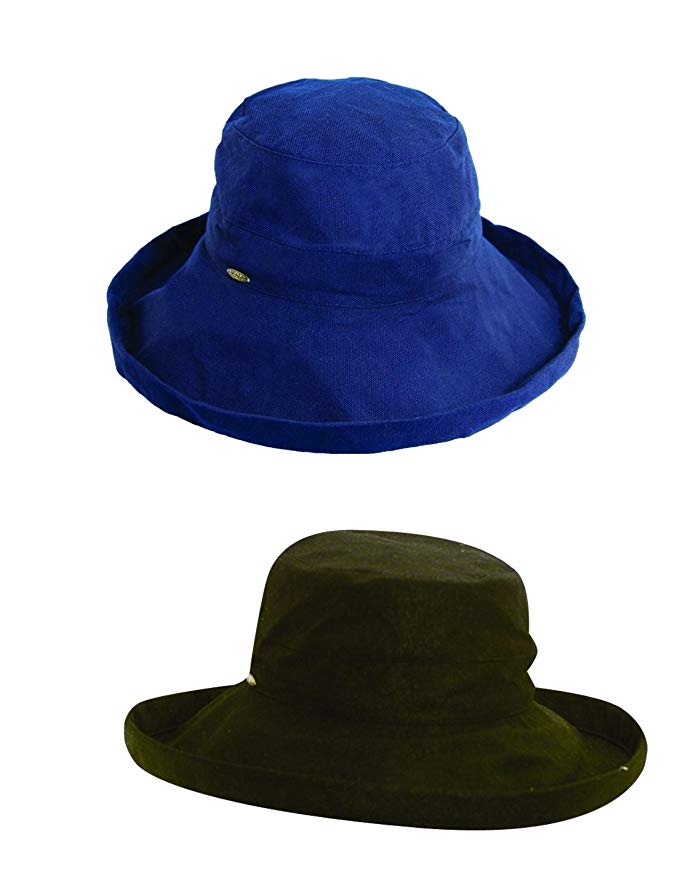 SCALA Women's Cotton 4 Inch Brim UPF 50+ Hat (Pack of 2)