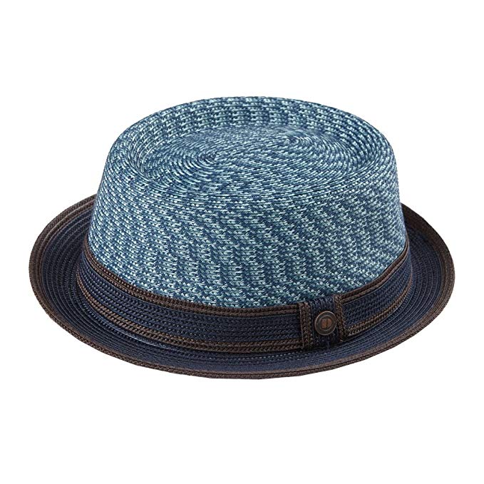 Dasmarca Mens Crushable & Packable Multi-Color Porkpie Summer Straw Hat - Bill