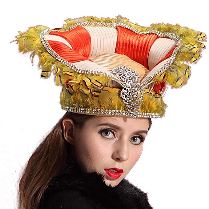 June's Young Women Hat Queen Hat Feather Special Occasions Multi-color