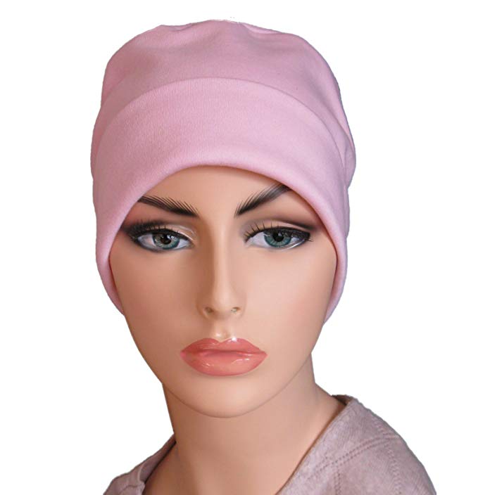 All Things Blooming Women's Soft Pink Cotton Chemo Hat Chemo Cap Cancer Headwear