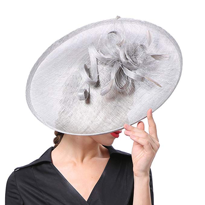 June's Young Women Fascinator Silver Color Elegant Party Wear