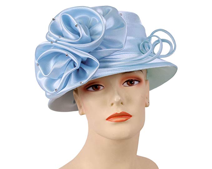 Ms Divine Women's Satin Year Round Church Derby Formal Dress Hats #HL17