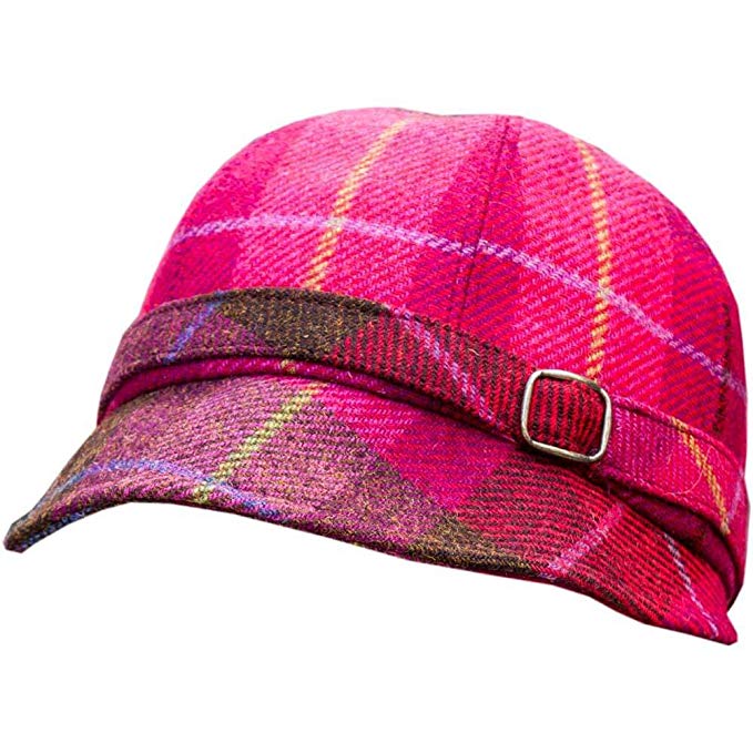 Irish Flapper Style hat. Red Plaid from Irish wool. Made in Ireland