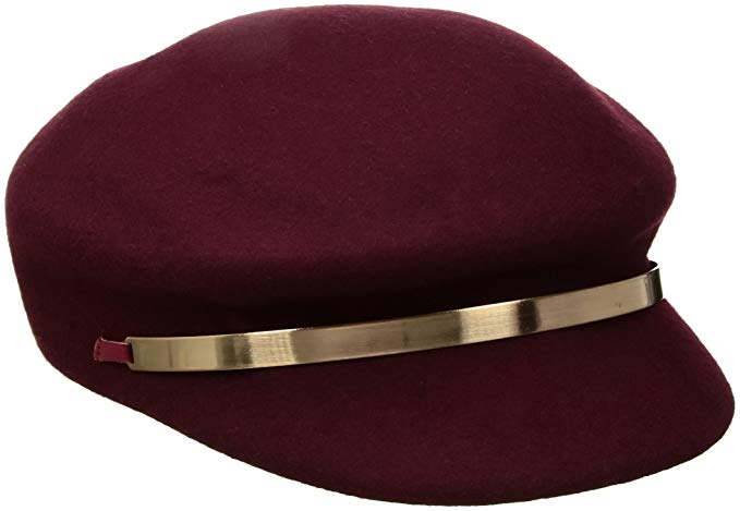 Nine West Women's Felt Newsboy Hat with Metal Trim