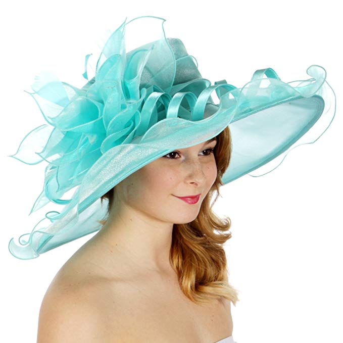 SERENITA Organza Multi Layer Ruffle Brim Dress Hat