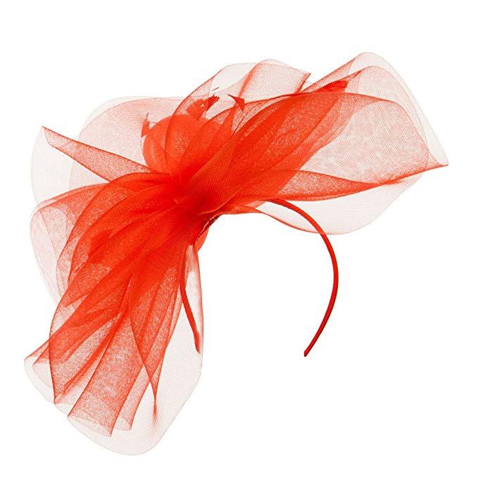 Womens Horsehair Derby Fascinator - Red