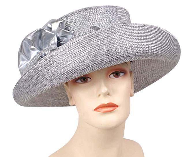 Ms Divine Women's Glittering Straw Year Round Church Dressy Formal Hats #4727'