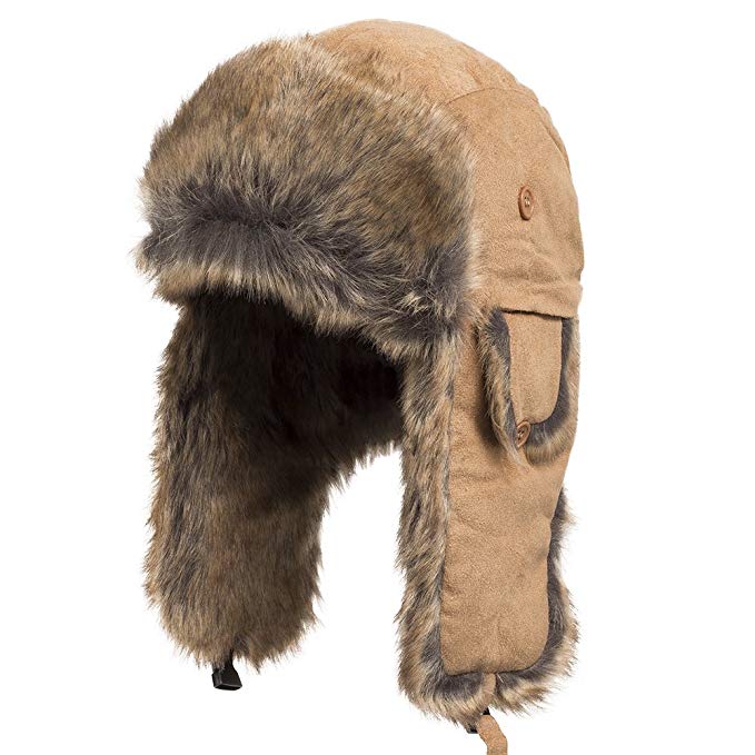 Savannah Trapper Ushanka Pilot Aviator Faux Rabbit Fur Ski Trooper Hat