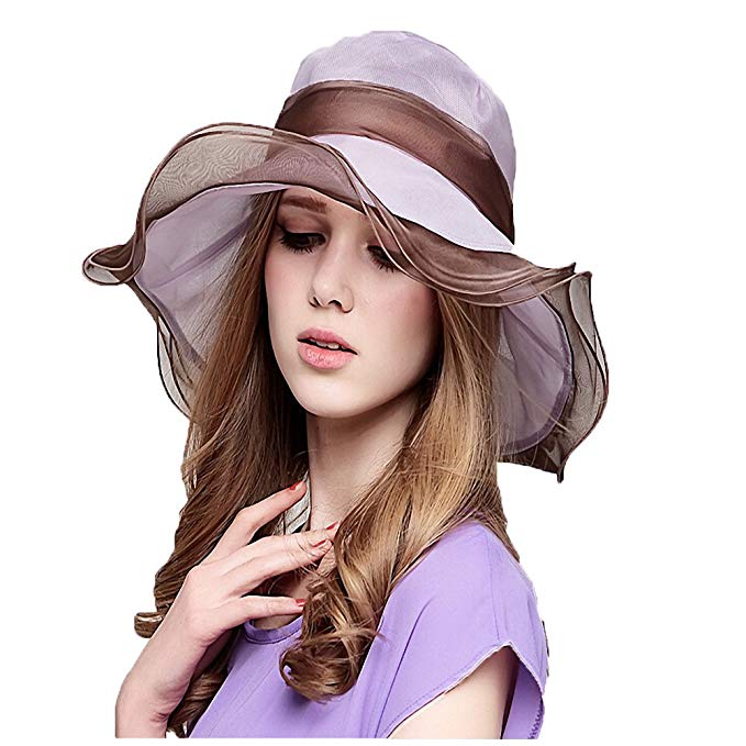 Maitose&Trade; Women's Mulberry Silk Sun Protection Hat Purple