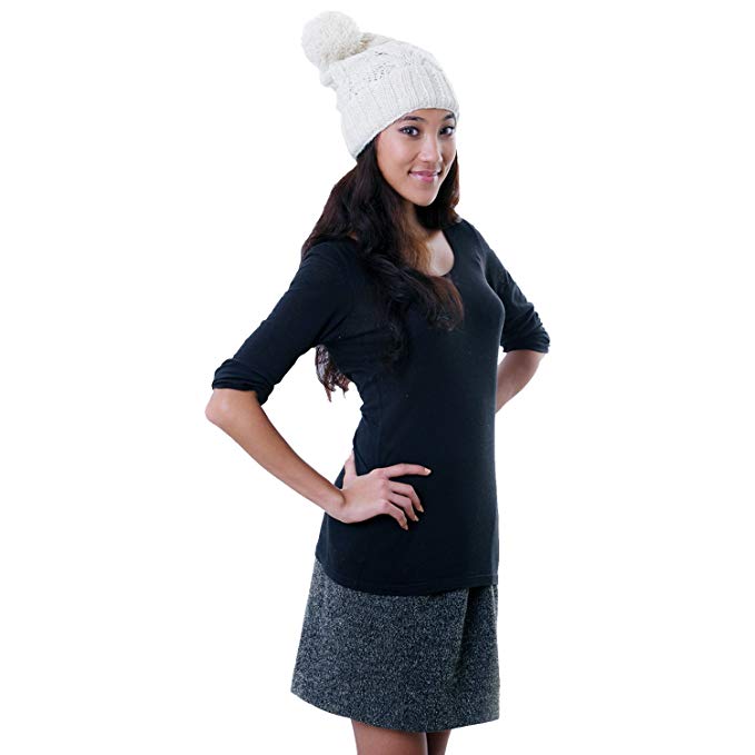 Slouchy Cable Knit PomPom Beanie