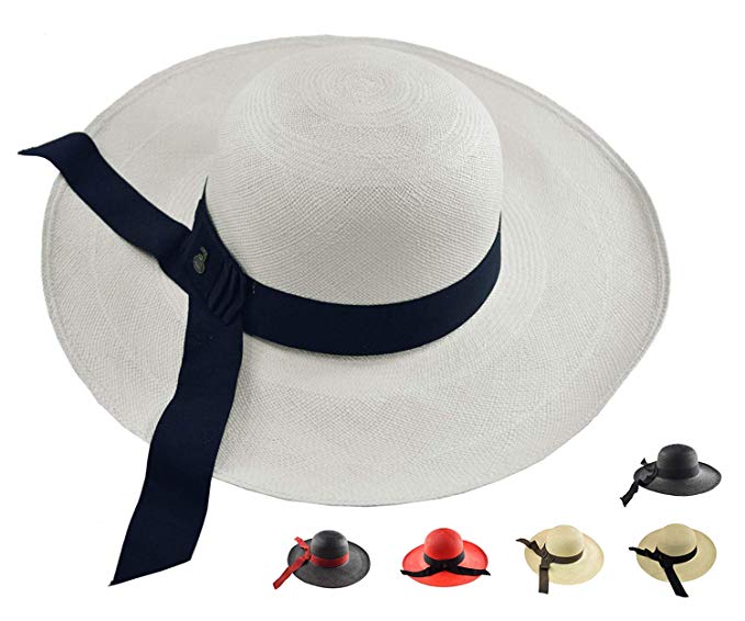 Original Panama Hat - Women's Classy Wide Brim - Toquilla Straw - Handmade in Ecuador