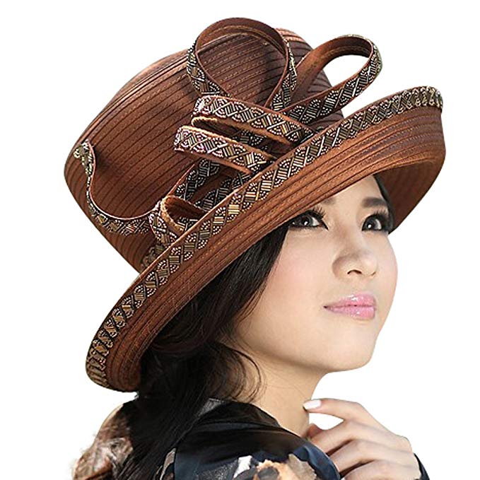 June's Young Church Hats for Women Luxury Fashion Tea Party Women Top Hat