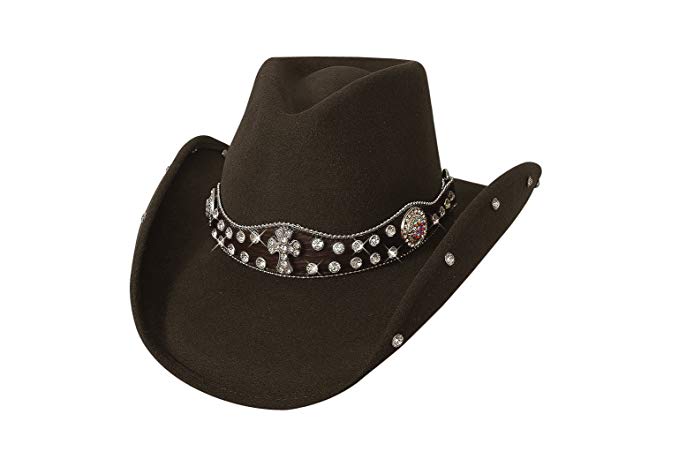 Bullhide Montecarlo Moment 4 Life Premium Woll Western Hat w Crystal Details Small Chocolate