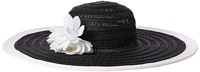 Nine West Women's Packable Super Floppy Hat with Flower